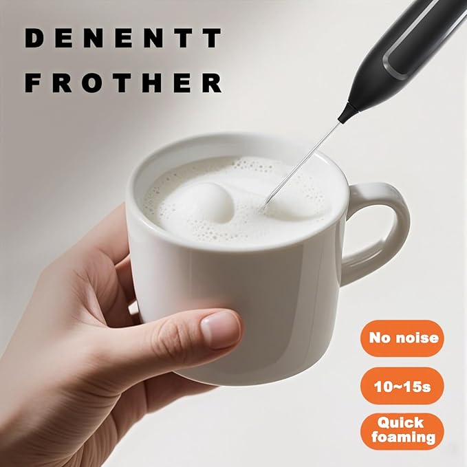 Cordless Handheld Milk Frother - 15-Second Rapid Foam, Battery-Powered & Portable for Coffee, Matcha, and Shakes
