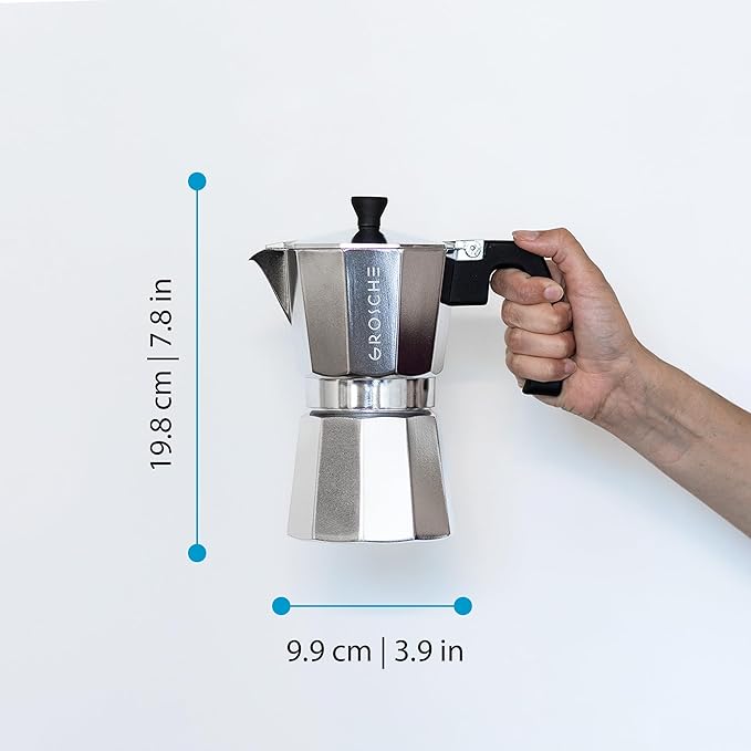 GROSCHE Milano Moka Pot | 6 Espresso Cup - 9.3 oz | Stovetop Espresso Percolator & Coffee Maker – Portable, Ideal for Home and Camping