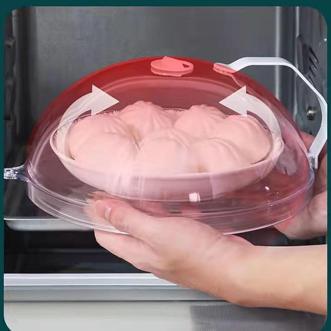 AYNEFY Microwave Splatter Guard with Handle, Plastic Food Cover Lid for Kitchen, Heat, Easy (Mini Type)
