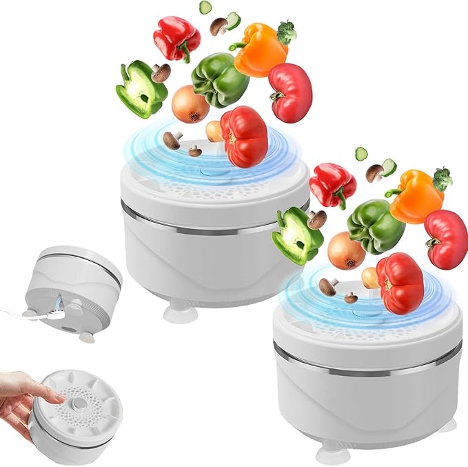 Produce Cleaner, Fruit And Vegetable Washing Machine, 2026 Upgraded Fruit Cleaner Device With Titanium Electrolysis Purification For Home Kitchen, Vegetable Washer Machine (2pc)