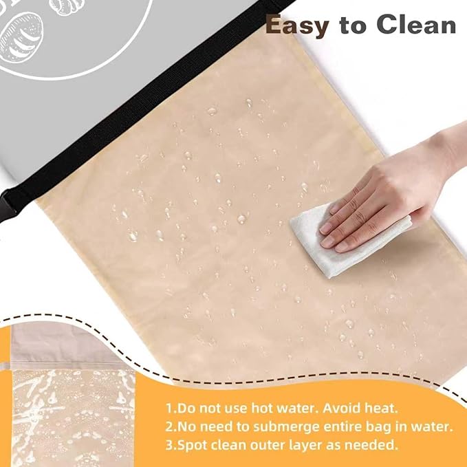 Bread Bags for Homemade, Beeswax Reusable Bread Bag for Sourdough, 1 Pack XL-Reusable Waxed Food Storage Bag to Keep Sourdough Fresh, Freezer-Safe, Eco-Friendly (Grey)