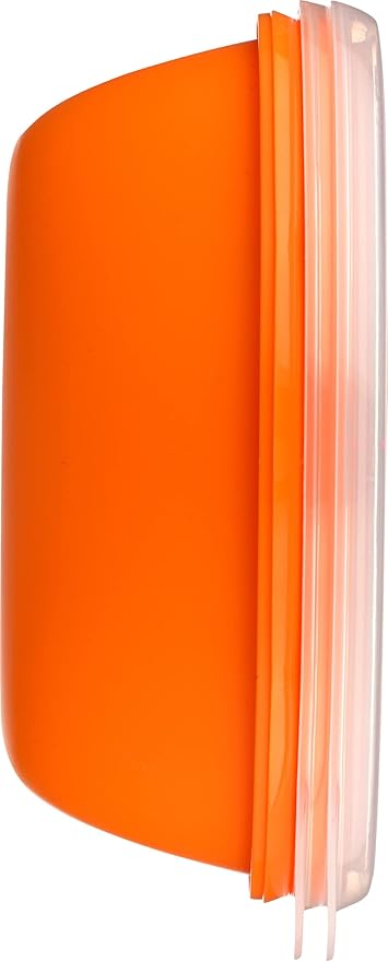 Preserve 46107 FBA_1211838 Square Food Storage Container Made from Recycled Plastic, 25 Ounce Capacity, Set of 2, Orange