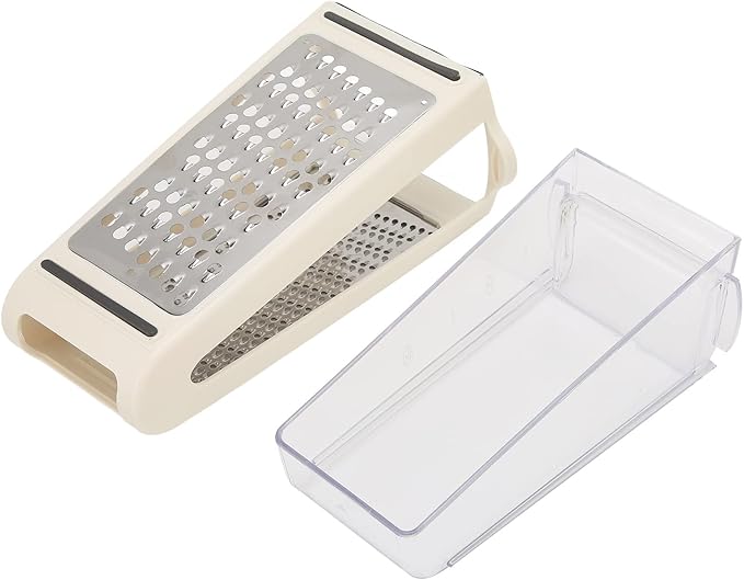 HYWHUYANG Cheese Grater, Reversible Box Grater with Two Sides, Food Grater with Storage Container, Vegetable Garlic Chopper Tool, Stainless Steel Grater for Kitchen