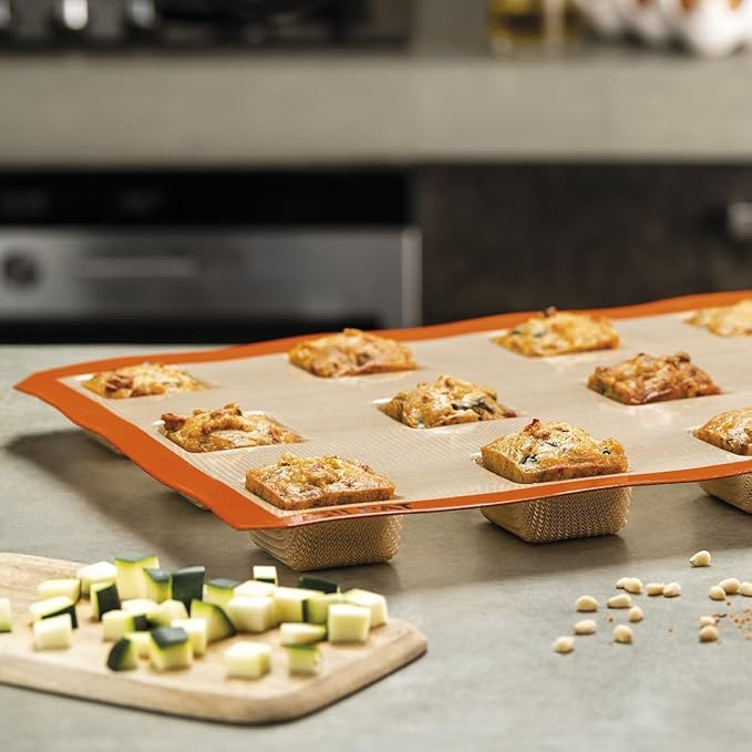 Silpat® #1 Original Non-Stick 12 Square Savarin Baking Mold Handcrafted in France Since 1965 - Trusted by World-Class Chefs - Certified Food Safe Silpat® Technology (Gift Box Packaging)