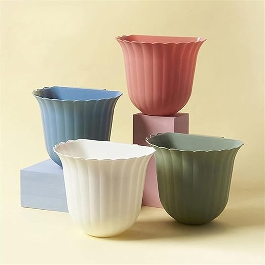 Hanging Trash Can, Kitchen Garbage Bin Waste Bins, Wall-Mounted Small Trash Can Flower Style Kitchen Wall Hanging Household Kitchen Waste Countertop Trash Can Cabinet Door Hanging Labor-Saving ( Color