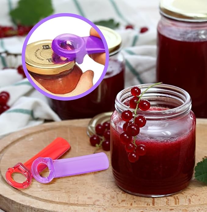 2 PCS Jar Opener, Jar Key Opener, Easy Grip Jar Lid Opener for Weak Hands, Plastic Jar Opener for Elderly and Seniors