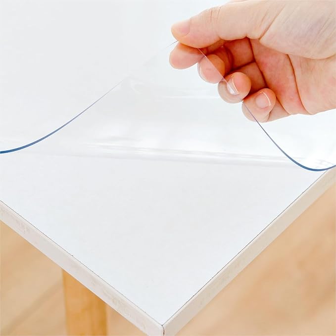 16 x 60 Inch Plastic Table Cover - Clear Protector, 1.5mm Thick Vinyl, Table Mat for Desks