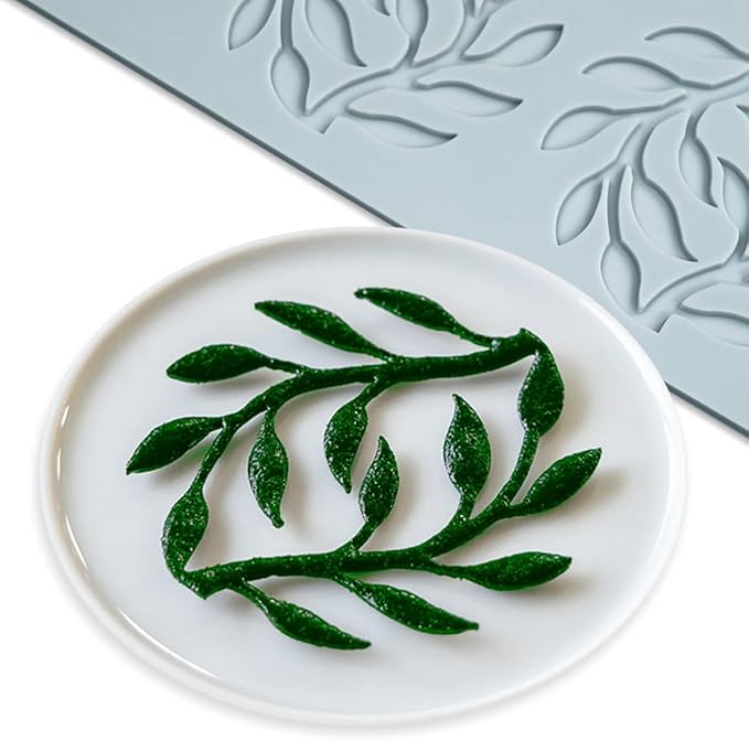 TUKE Silicone Shapes Leaf Chocolate & Candy Molds - 3D Silicone Molds for Cake Decorating, Fondant, Resin, Soap & Sugar Craft (Leaf 10.64x2.88x0.12inch)