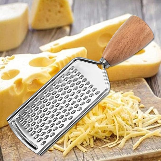 Ciieeo Cheese Grater Vegetable Zester Vegetable Cutter Slicer Professional Grater Handheld Grater Flat Grater Potato Peelers Vegetable Slicing Tools Stainless Steel Salad To Rotate Wooden