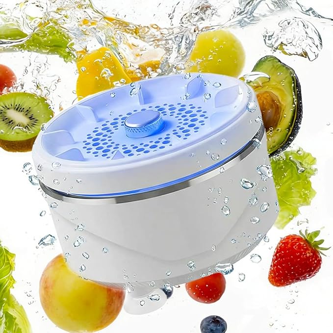 Fruit and Vegetable Washing Machine, Titanium Electrolysis Fruit Cleaner Device with Vortex Cleaning, Waterproof Wireless Fruit and Vegetable Purifier for Home Kitchen (1)