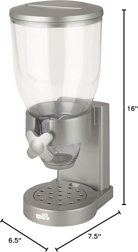 Honey-Can-Do Zevro /GAT102 Indispensable Dry Food Dispenser, Single Control, Silver