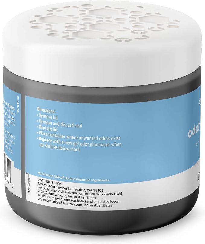 Amazon Basics Gel Odor Eliminator, Activated Charcoal, Fragrance Free, 17 Oz, 1-Pack