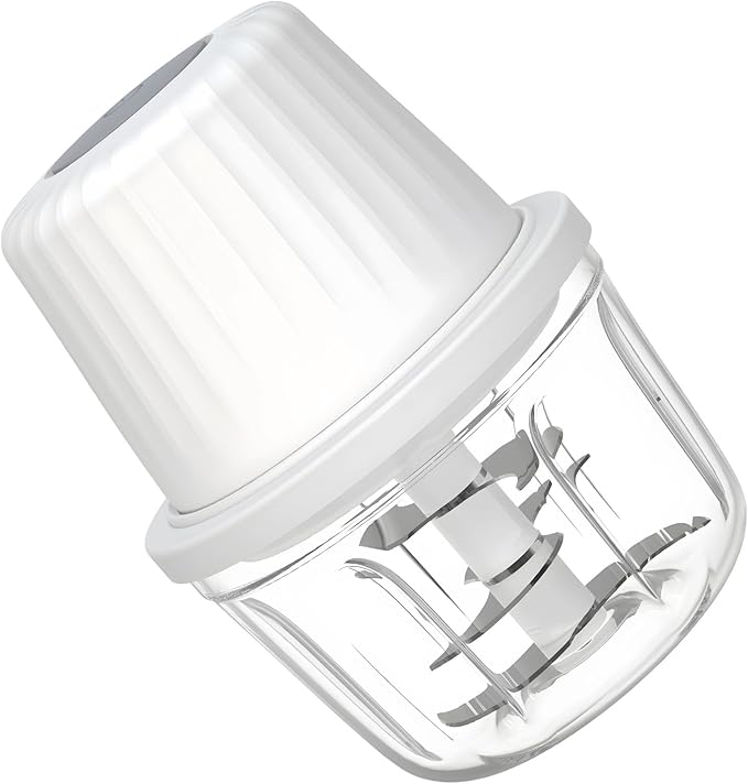 Cordless Veggie Chopper, 13.5 Oz / 400 Ml Electric Garlic Chopper, Mini Food Processor for Pepper, Ginger, Onion, Wireless Food Processor with Type-C Charging
