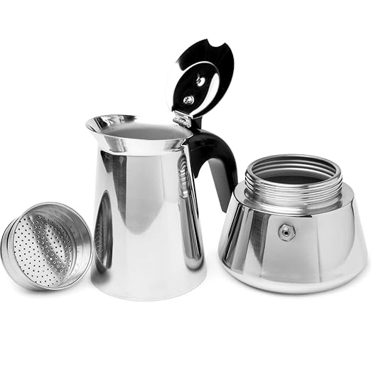 Moka Express Replacement Funnel Kit, 3 Packs Gasket Seals, 1 Stainless Steel Funnel with 1 Pack Stainless Filter (3-Cup)