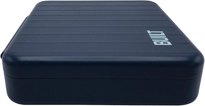 BUILT Microwave Safe Leak-Resistant 3-Compartment Bento-Style Lunch Box with Utensils and Dressing Container Poseidon Blue 5269835