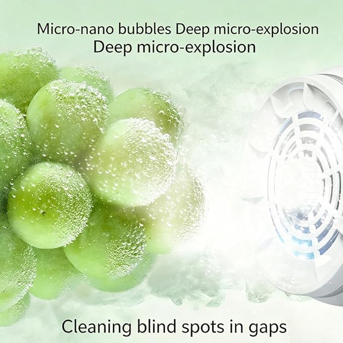 Fruit and Vegetable Cleaner Device,Portable USB Wireless Veggie Wash with Purification Technology,Periproduce Vegetable Cleaner,Portable Wireless Veggie Wash for Washing Fruits,Vegetables,Meat(White)