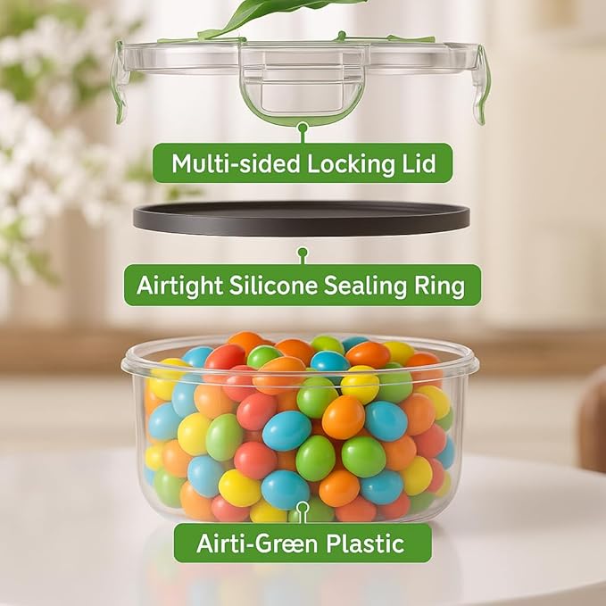 RockBerry 50 Pcs Large Food Storage Containers with Lids Airtight-85 OZ to small Containers-Total 526OZ Stackable Kitchen Set -BPA Free Leak proof containers- Freezer Microwave safe