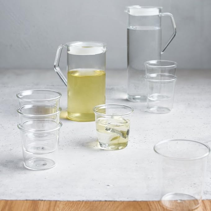 KINTO CAST 21676 Water Jug, 25.5 fl oz (750 ml), Heat-resistant Glass, Microwave and Dishwasher Safe