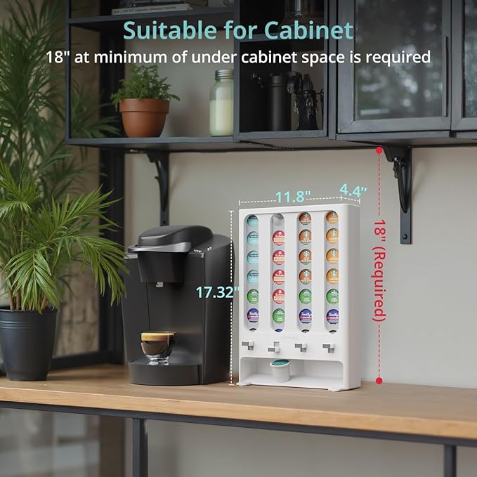 LifeMoreasy K Cup Holder Creative Coffee Pods Storage Stand Vending-Style K Pod Dispenser K Cup Organizer for 28 Pods