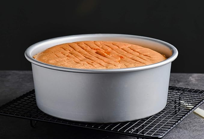 Tosnail 2 Pack 9" x 3" Round Aluminum Cake Pan with Removal Bottom