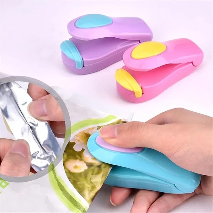 Kitchen Accessories Tools Mini Portable Food Clip Heat Sealing Machine Sealer Home Snack Bag(White-1)