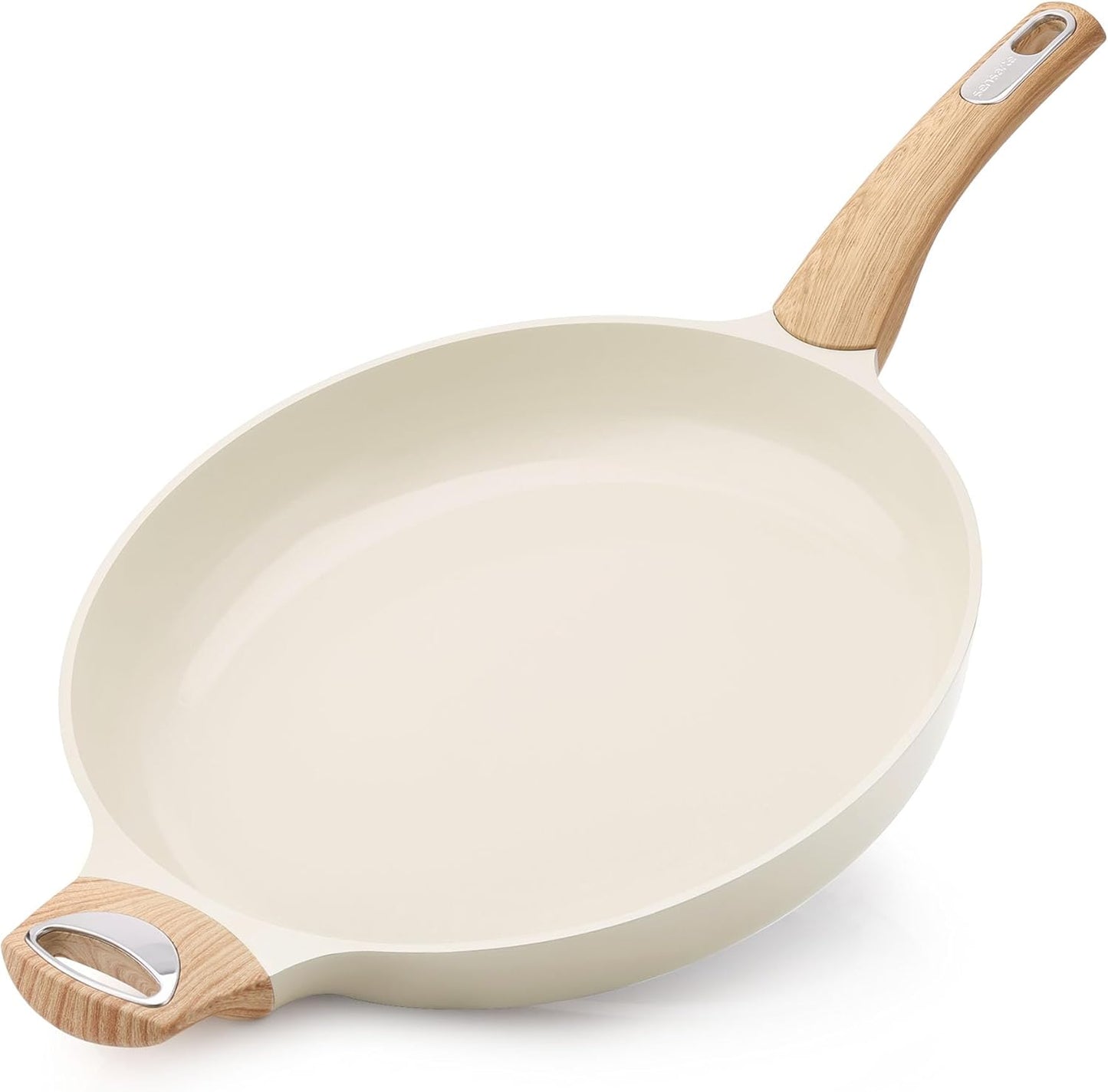SENSARTE Ceramic Nonstick Frying Pan Skillet 12.5Inch Non Stick Pan with Ergonomic Handle, Non-toxic Healthy Large Cooking Chef's Pan, Free of Intentionally Added PFOA/PFAS/PTFE, Induction Compatible