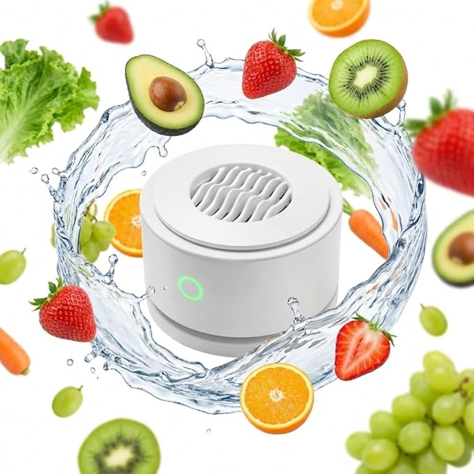 Fruit and Vegetable Purifier | Household Electrolysis Food Cleaner for Fruits, Vegetables & Seafood | Quick 3-Minute Deep Clean | Compact Modern Kitchen Necessity