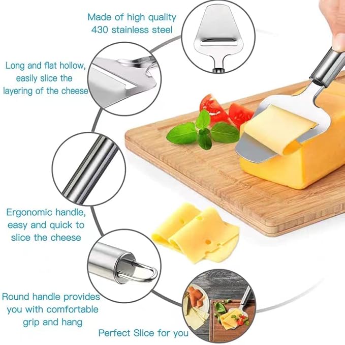 Stainless Steel Cheese Slicer to Produce Thin and Even Slices, Manual Cheese Slicer Grater Peeler Plane
