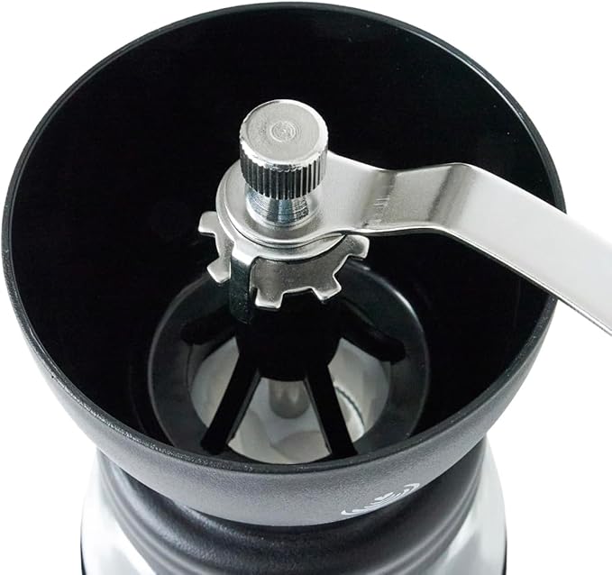 VIA CREMA Manual Coffee Grinder with Ceramic Burr and Glass Container for Espresso Beans