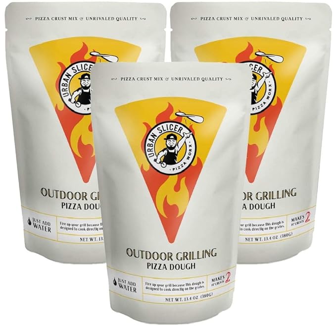 Urban Slicer Pizza Worx, Outdoor Grilling Pizza Dough Mix, Make-At-Home Dough Kit, Crispy Thin Crust, 3 Bags, 13.4 oz Each, Makes 6 Crusts