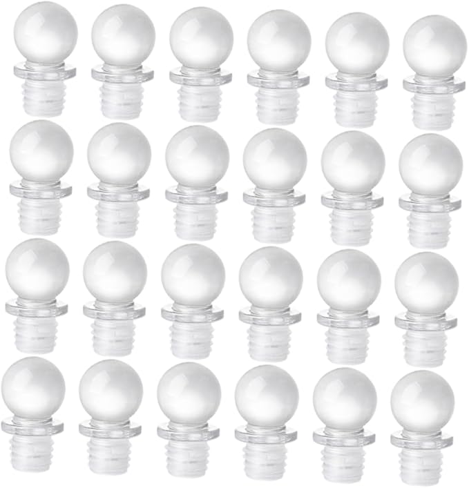 Healifty 24pcs Glass Ball Wine Stoppers Vacuum Pump Bottle Stopper Aroma Dispenser Decorative for Wine Oil Perfume Bottles