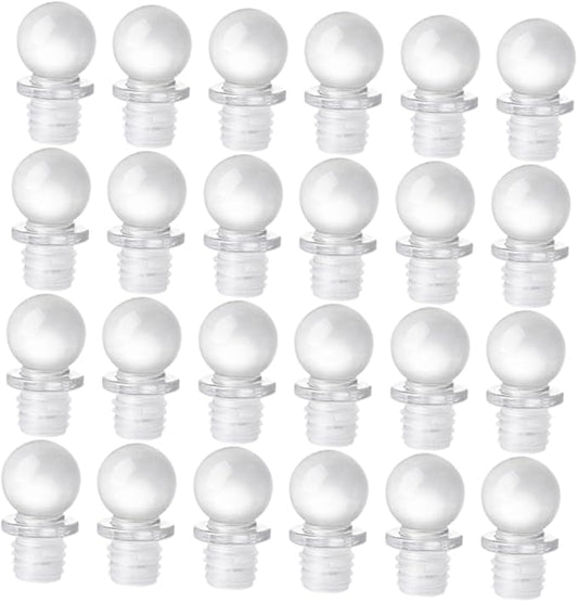 Healifty 24pcs Glass Ball Wine Stoppers Vacuum Pump Bottle Stopper Aroma Dispenser Decorative for Wine Oil Perfume Bottles