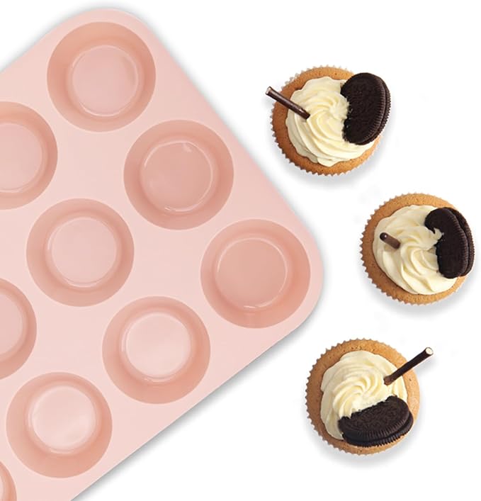 3 Pack 12 Cups Silicone Muffin Pan,Nonstick Regular Silicone Cupcake Pan, For Making Muffin Cakes, Tart and Bread