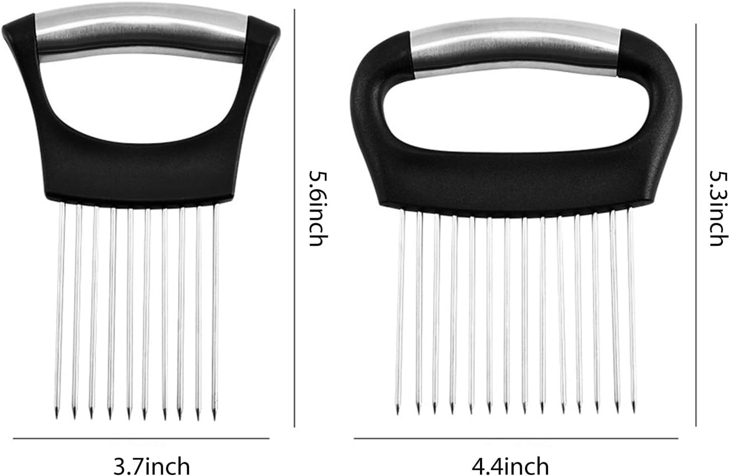Stainless Steel Onion Slicer Holder, Onion Holder for Slicing & Onion Cutter, Tomato Slicer for Vegetables (Onions, Tomatoes, Potatoes, Avocados, Eggs), Kitchen Slicing Assistant Tool (A-2 PCS)
