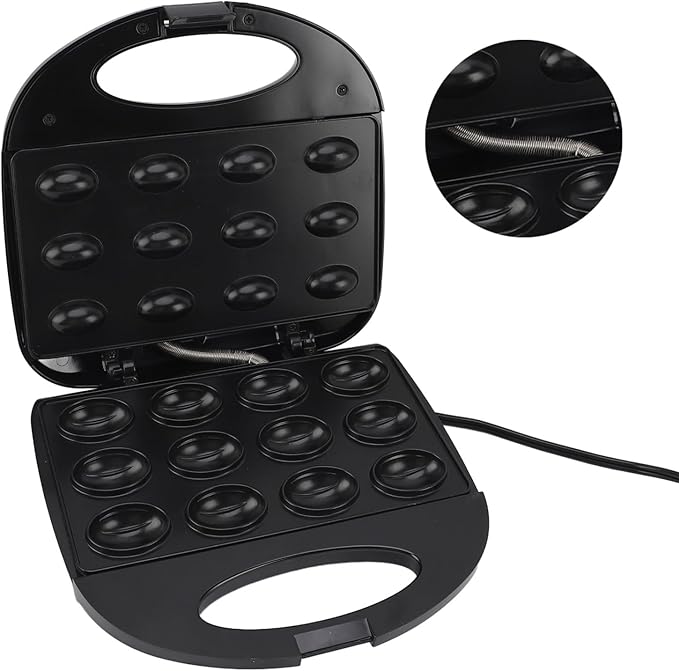 Focket Electric Cake Pop Maker, 750W Double Sided Mini Pancake Maker, Crepe Pan with Nonstick 12 Pieces Capacity for Breakfast Cooking