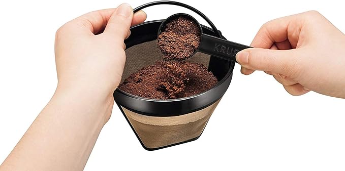 NRP Taller #4 Gold-tone Permanent Coffee Filter Compatible for KRUPS SAVOY, Braun, DeLonghi 12 cup Coffeemaker & More