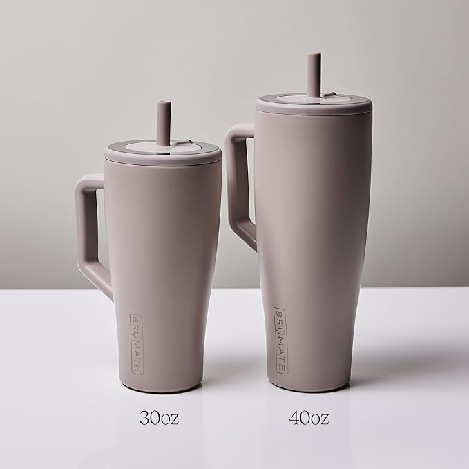 BrüMate Era 40 oz Tumbler with Handle and Straw | 100% Leakproof Insulated Water Bottle Tumbler with Lid and Flexible SoftSip Straw | Made of Stainless Steel | Cup Holder Friendly | 40oz (Zebra)