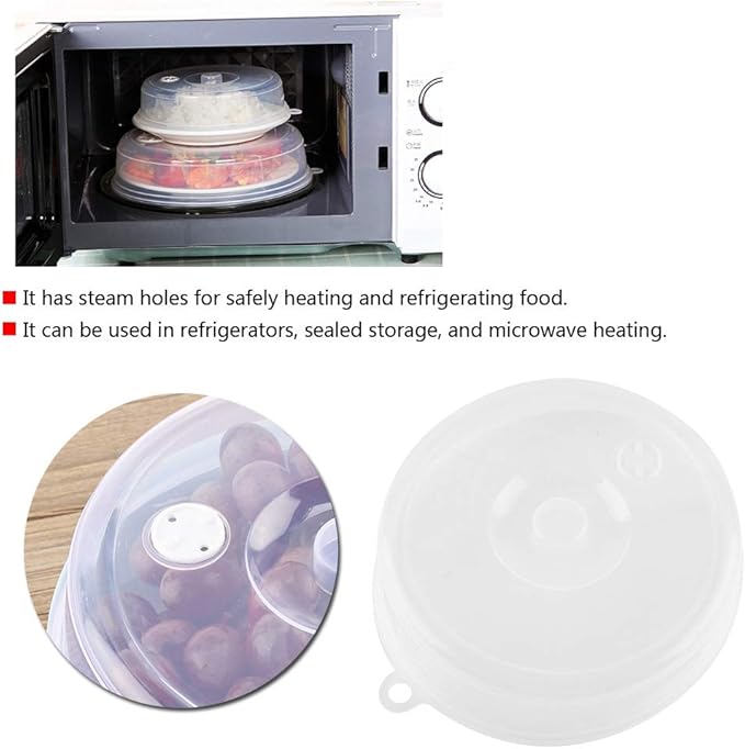 Washable Microwave Plate Cover, Microwave Plate Lid, Silicone for Microwave Oven Accessories Cookware Lids for Microwave Oven Parts Bakeware Lids (L)