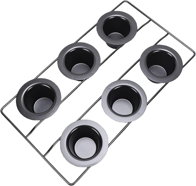 HEEPDD 6 Cup Popover Pans, Popover Pans Heavyweight Carbon Steel Bakeware Easy to Pan for Pudding Muffins Popovers Baking 6 Cup, Deep Non Stick Sturdy loaf pan