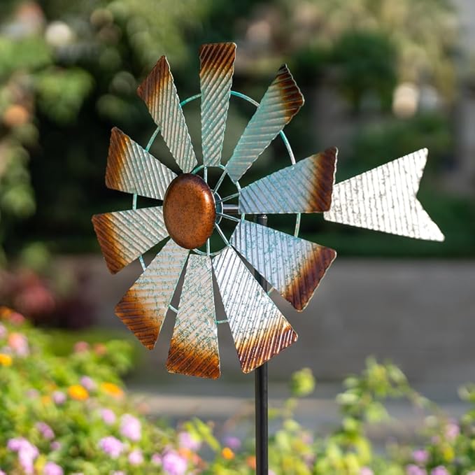Viveta Metal Wind Spinners, Garden Wind Sculptures & Spinners,Kinetic Wind Spinner for Outdoor Patio Yard Decor