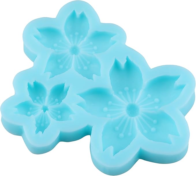 Flower Fondant Molds Cherry Blossom Silicone Mold for Cake Decorating Cupcake Topper Chocolate Candy Gum Paste Polymer Clay