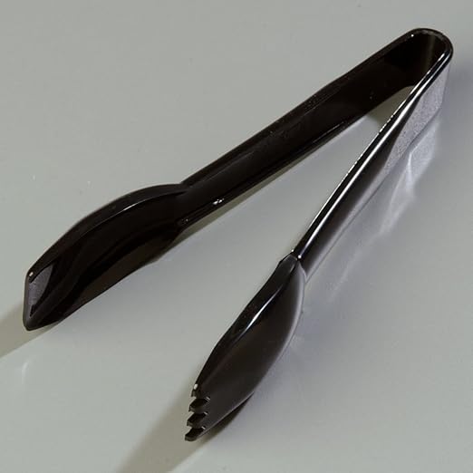 Carlisle FoodService Products Carly Salad Tong, 6" Salad Tong, Black (12 Pack)