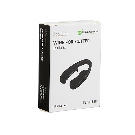 Restaurantware-Bar Lux Foil Cutter, 1 Wine Bottle Opener Accessory - Razor-Sharp Blades, Ergonomic Design, Black Plastic Bottle Seal Remover, For Wine Lovers