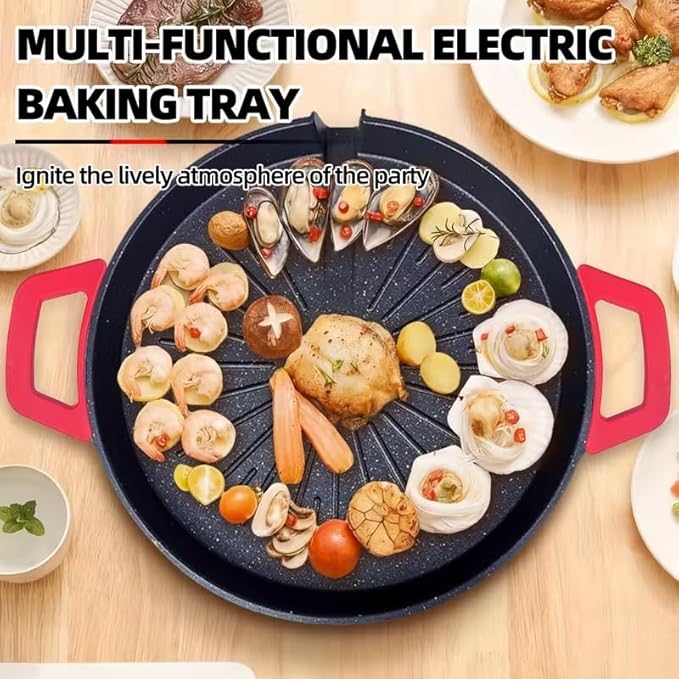 Smokeless Indoor Electric Grill & Nonstick Griddle – Compact, Fast-Heating Tabletop Grill for Steaks, Burgers, Pancakes, BBQ, and Everyday Indoor Cooking (Deep)