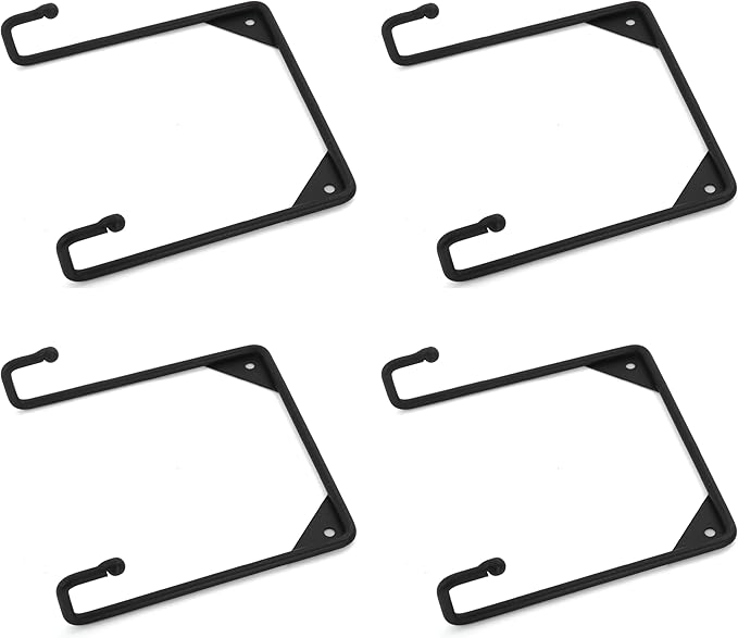 Milltown Merchants Metal Display Stand - Wall Mounted Decorative Plate Holder - Versatile Hanger Stand - Black (4 Pack, Large)