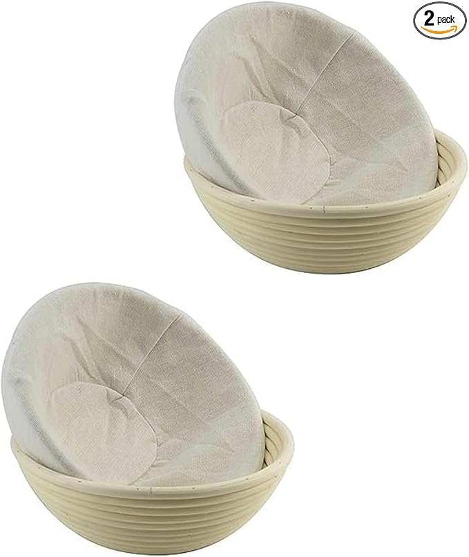 2Pcs 9 Inch Proofing Bread Basket Cloth, Round Cloth Baking Supplies Bread, Reusable Breathable Liner Cotton Flax Banneton Proofing Bread Cloths, Baking Tools and Accessories, Bread Proofing Baskets