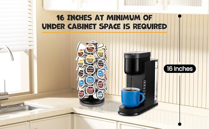 BLACKSMITH FAMILY K Cup Holders,K Cup Holder, K Cups Holder,K Cup Carousel, Coffee Pods Holder Storage Organizer Stand,No Assembly Required,Black (Capacity of 40 Pods, Black)
