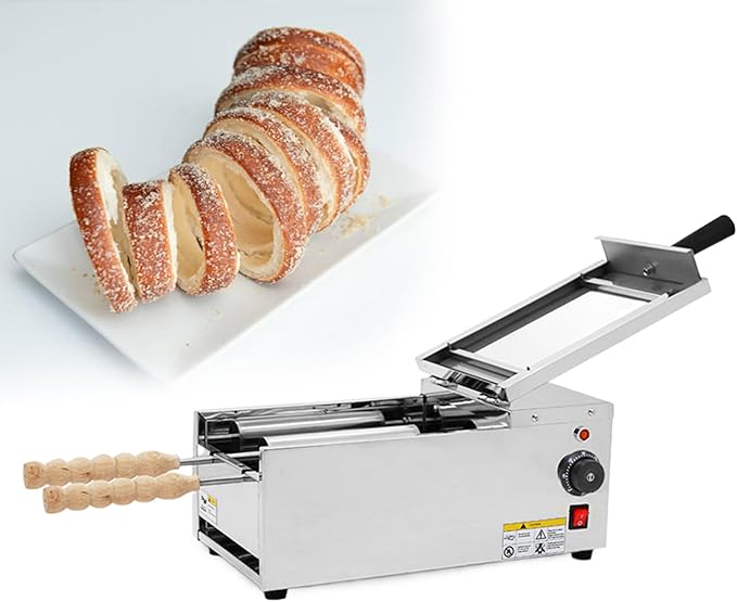 Hungarian Cake Pop Roller Machine, Chimney Roll Machine, Donut Machine, Cake Roll Oven, Bread Oven, Ice Cream Crispy Oven, for Chimney Cake and Bread Rolls