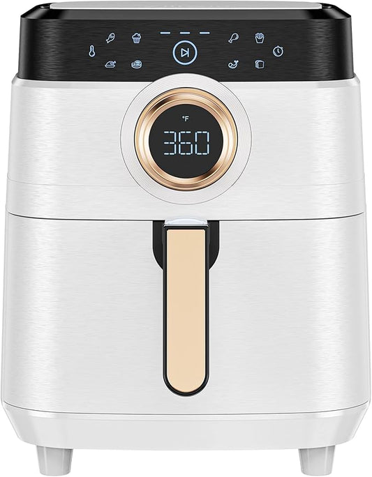 Air Fryer, ALLCOOL Airfryer Oven 8QT Large 1700W 8-in-1 with Touch Screen Air Fryers Dishwasher Safe Nonstick Basket Freidora de Aire 36 Recipes BPA & PFOA Free White