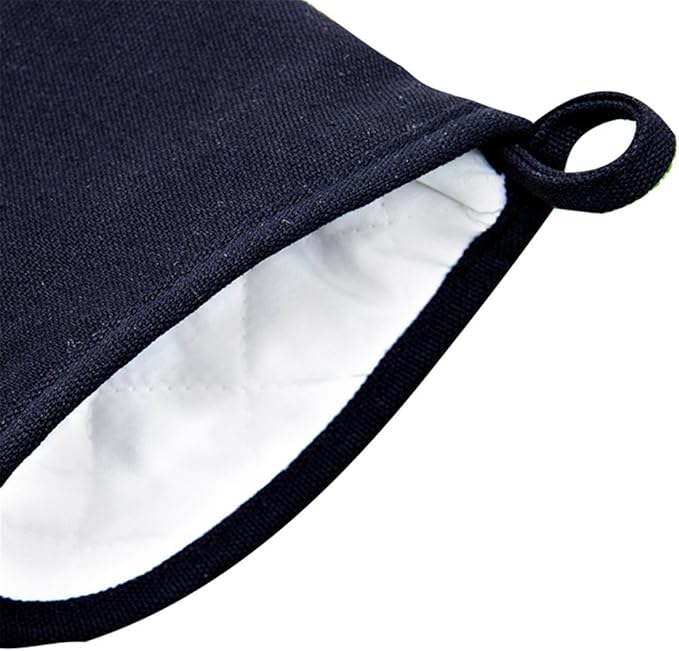 DoMii Extra Long Silicone Oven Mitts Heavy Duty Commercial Grade Oven Mitts Heat Resistant BBQ Gloves with Quilted Cotton Lining 2 Pack